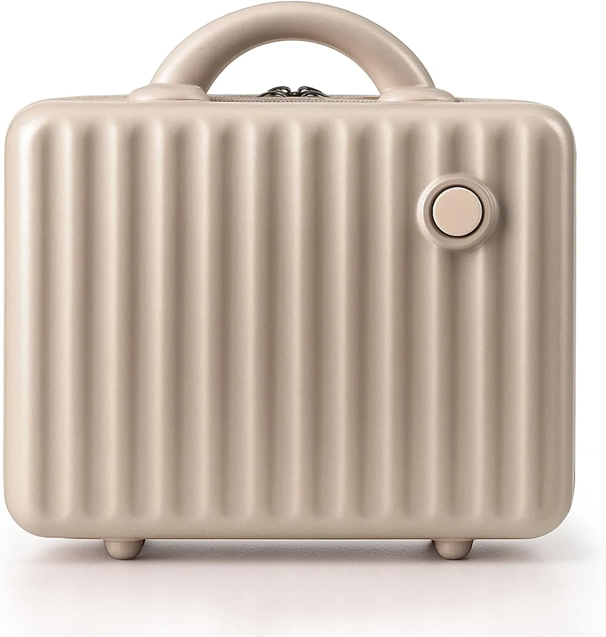 13 Inch Makeup Train Cosmetic Case Hard Shell ABS Portable Mini Suitcase for Hand Luggage w Elastic Straps Organizer Makeup Toiletry, Gift for Her Women