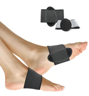 2-Pack Arch Support Brace for Men Women - Non-Slip Elastic Plantar Fasciitis Sleeve with Silicone Pad, Arch Inserts Support Pain Relief for Flat, Fallen & High Arches, Foot Care (Black, Medium)