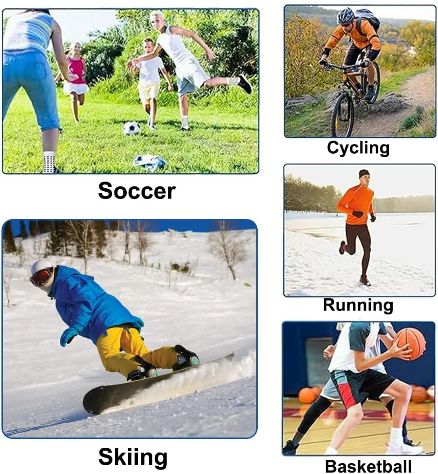2 Set Anti-Slip Grip Soccer Socks with Shin Guard Sleeves, Sports Athletic Socks for Men Women