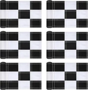 6 Pack Checkered Golf Flags 8 x 6 inch Portable 420D Nylon Training Target Flag with Tube Inserted Mini Practice Putting Green for Garden Yard Indoor Outdoor