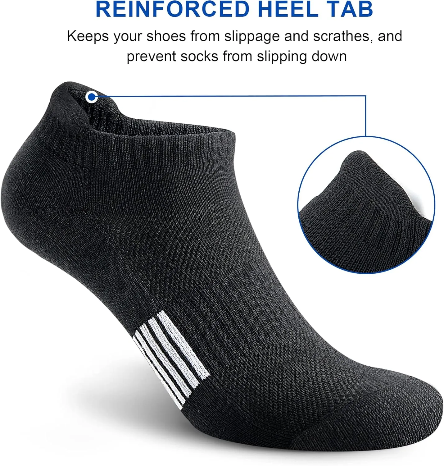 Ankle Socks Womens Athletic Running Comfort Cushioned 3/5/6Pairs