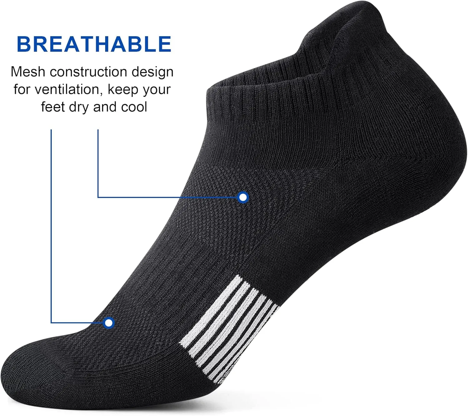 Ankle Socks Womens Athletic Running Comfort Cushioned 3/5/6Pairs