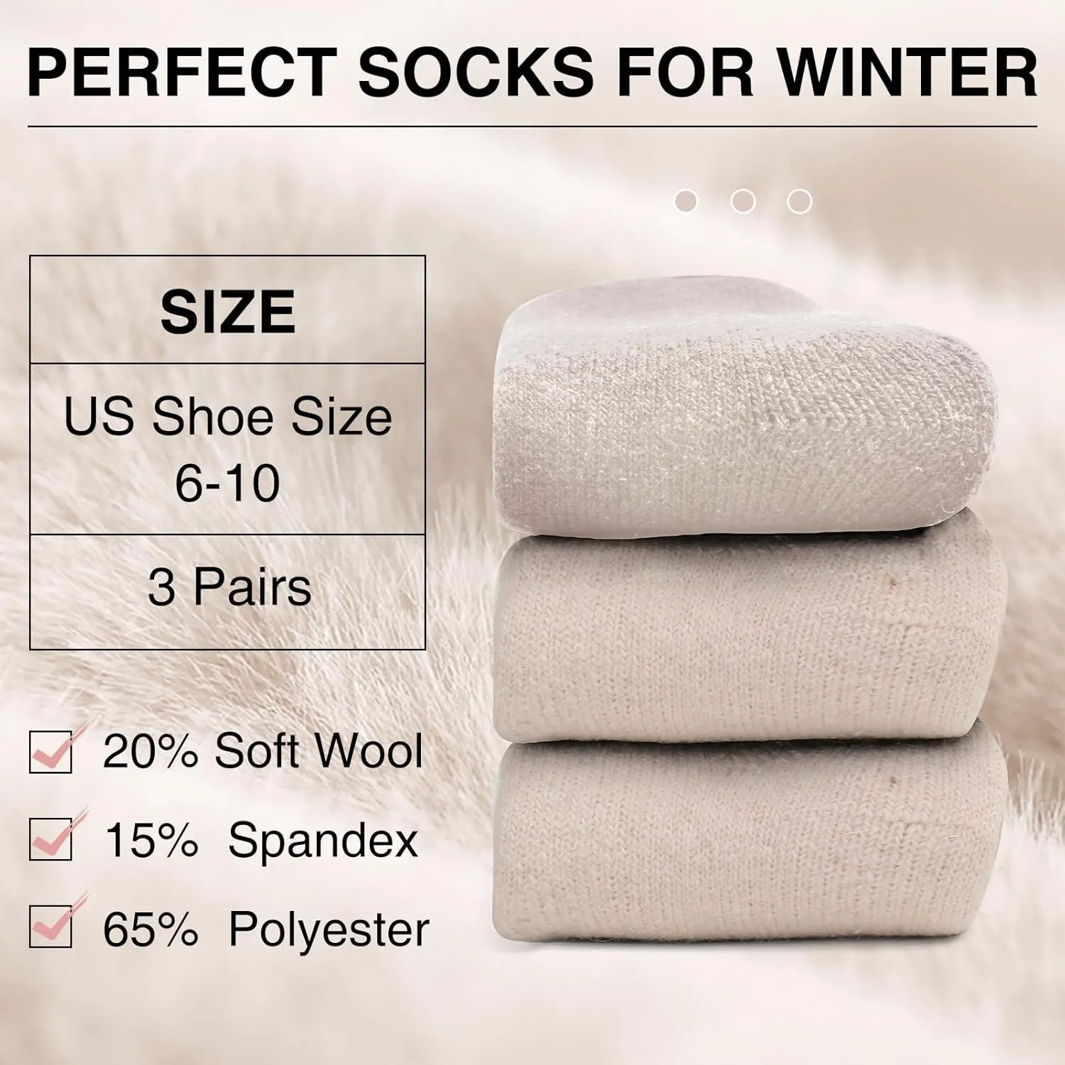 Boot Socks for Women Winter Crew Socks Thick Warm Cozy Ankle Socks for Women Solid Color Hiking Sokcs Gift 3 Pack