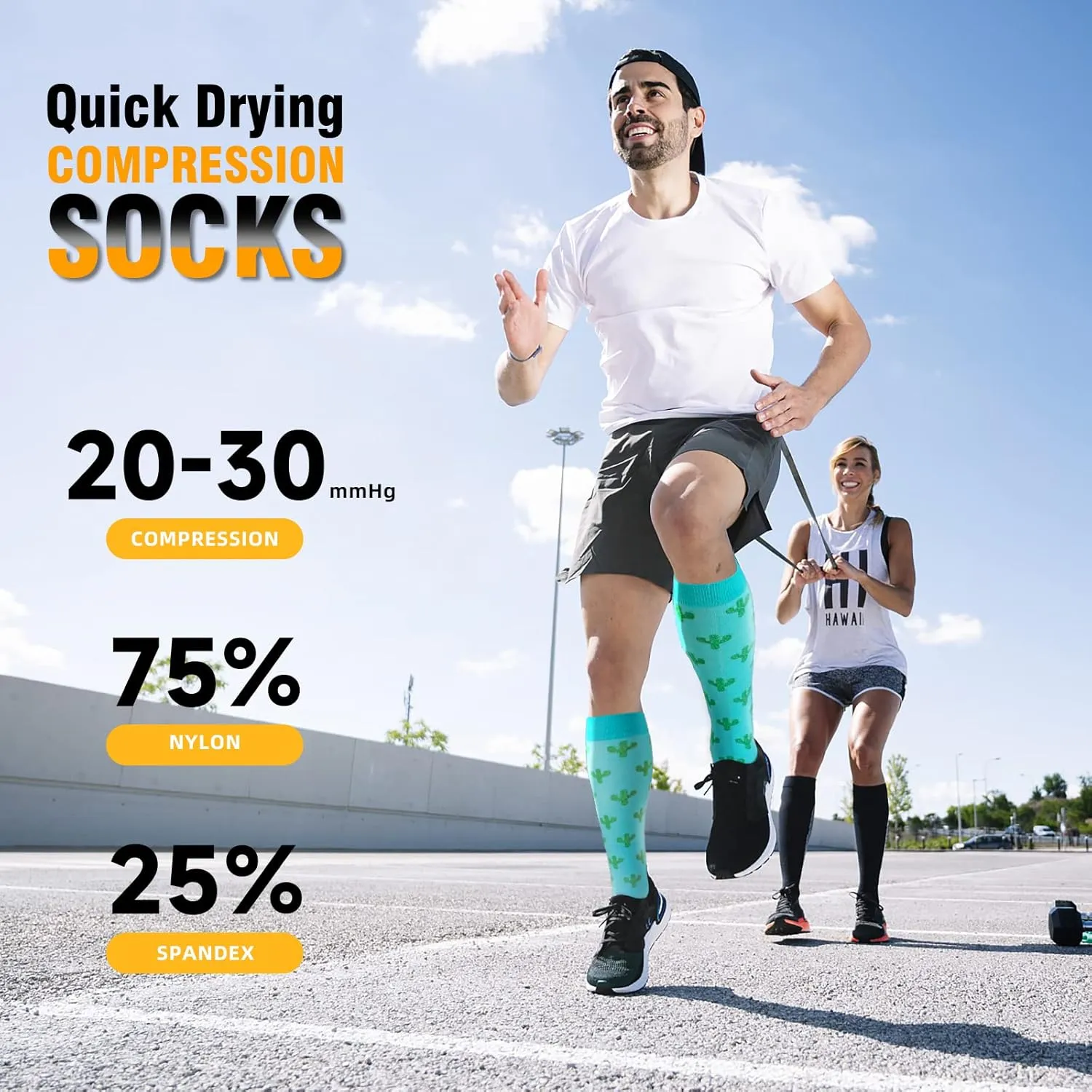 bropite Compression Socks for Women & Men-6 Pairs 20-30mmhg Support Running Nurse Travel Compression Socks