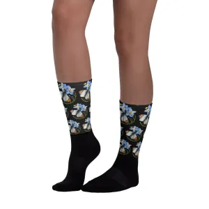 Butterfly and Forget Me Not Socks Floral Nice Present Flowers Socks Girl Woman