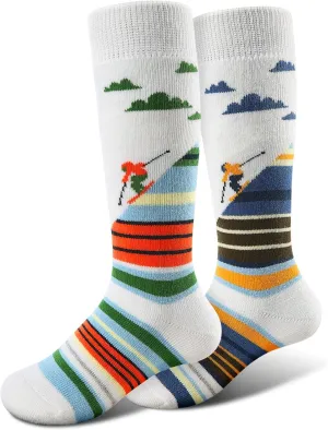 Cimkiz Ski Socks Kids Winter Warm Thermal Snow Socks, Skiing Snowboarding Skating for Toddler Boys and Girls 2 Pairs/3 Pairs