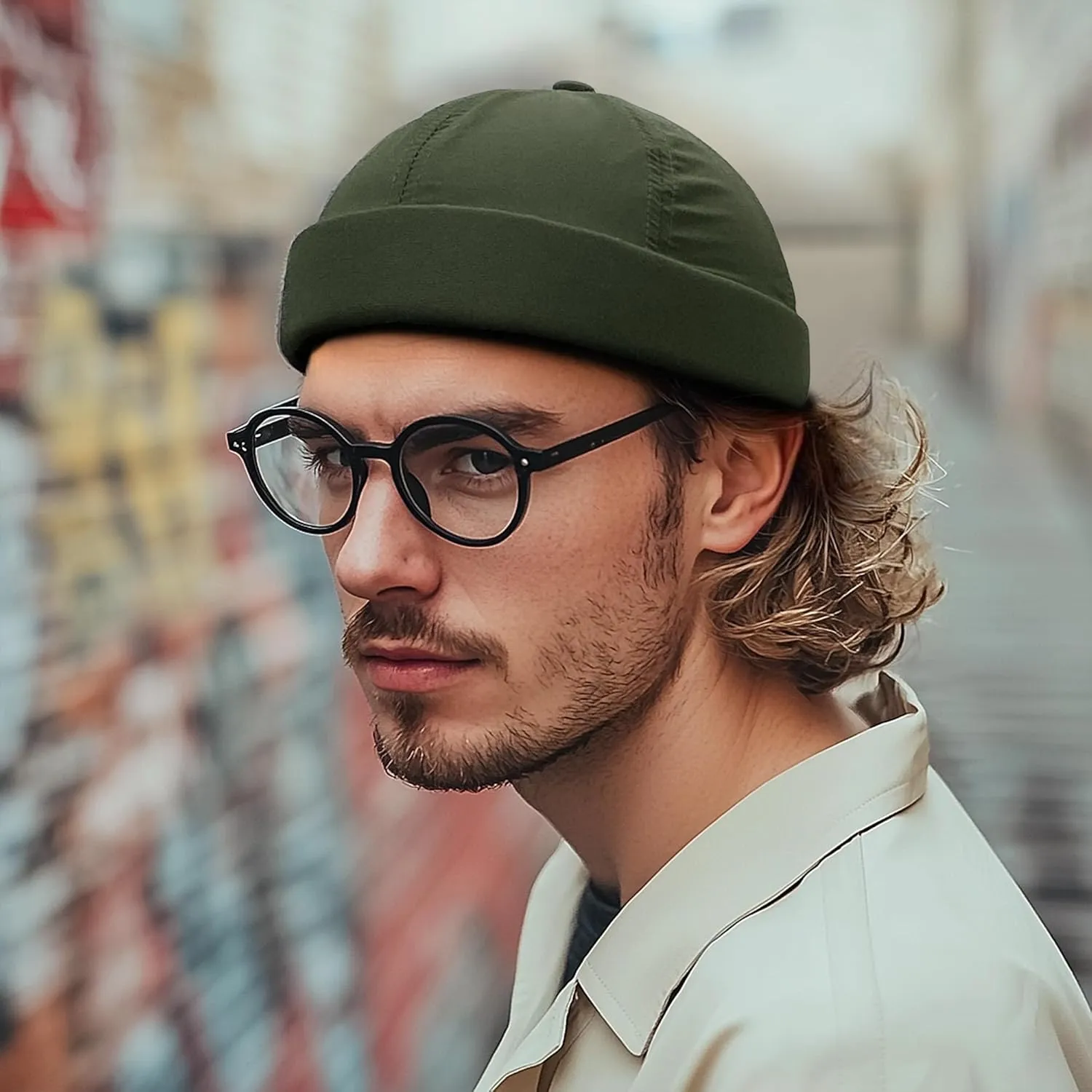CLAPE Lightweight Breathable Brimless Cap Street Casual Versatile Summer Quick Dry Docker Cap No Brim Sailor Cap Leon Cap