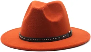 DHAEY Autumn and Winter Warm Woolen Top Hat, Large Brim Felt Hat, Vintage and Versatile Jazz Hat, Imitation Wool Hat Luopan Caps & Hats (Color : Caramel, Size : 56-58cm)