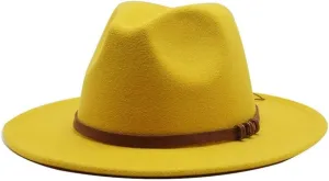 DHAEY Men's and Women's British Vintage Top Hat Felt Hat Autumn and Winter New Wool Flat Brim Jazz Hat Luopan Caps & Hats (Color : Rose Red, Size : Large(59-61cm))