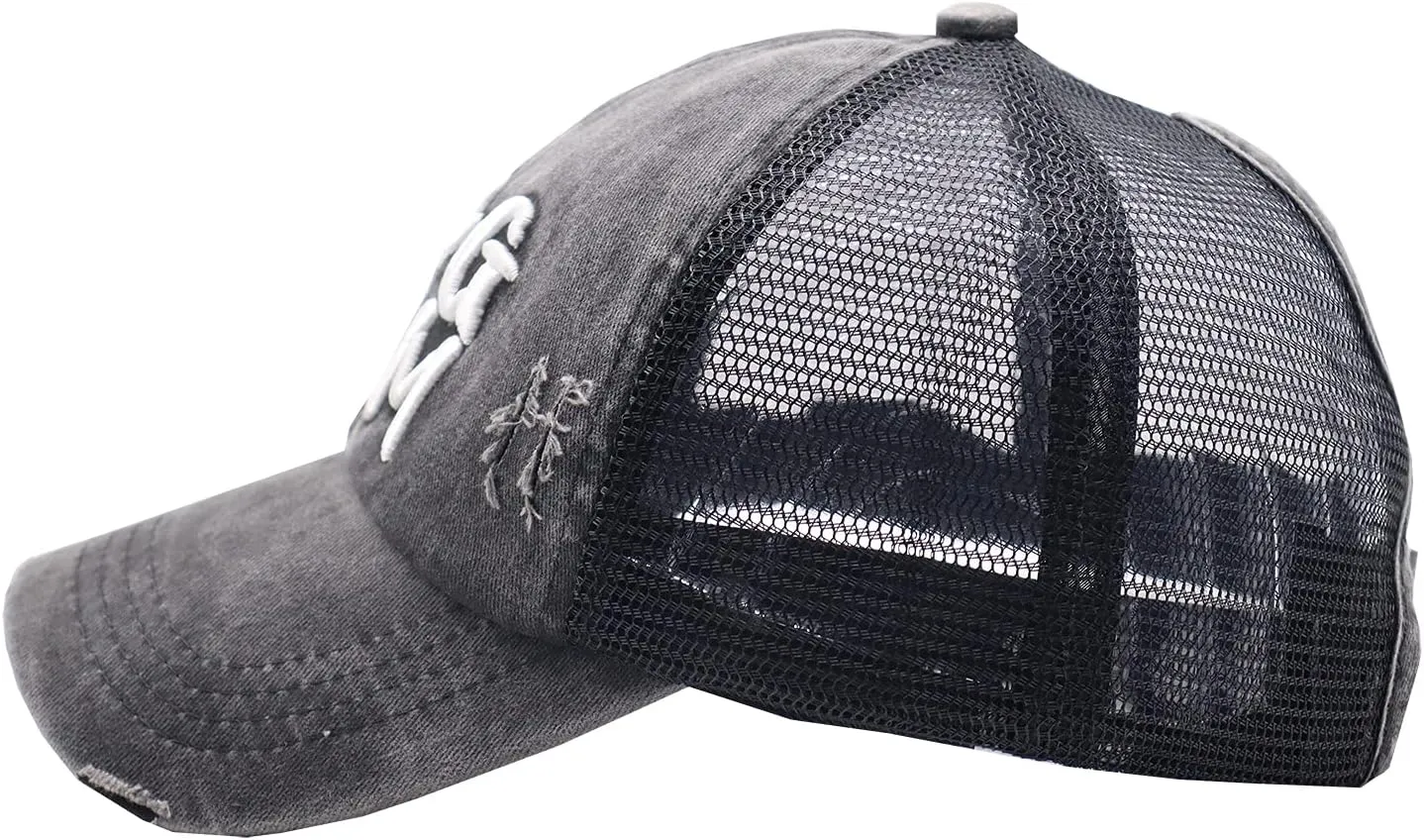 Dog Mom Ponytail Baseball Cap Messy Bun Vintage Washed Distressed Twill Plain Hat for Women