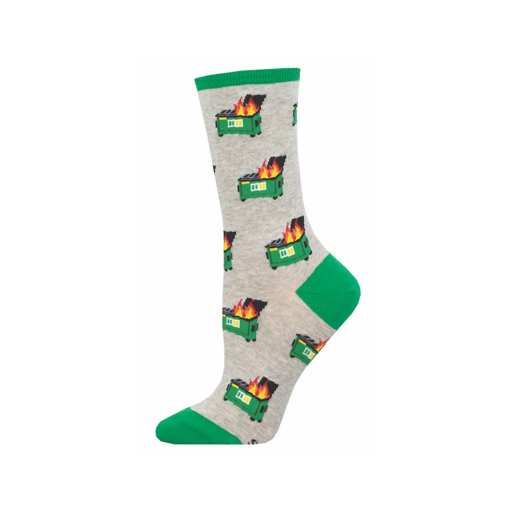 Dumpster Fire Crew Socks - Unisex
