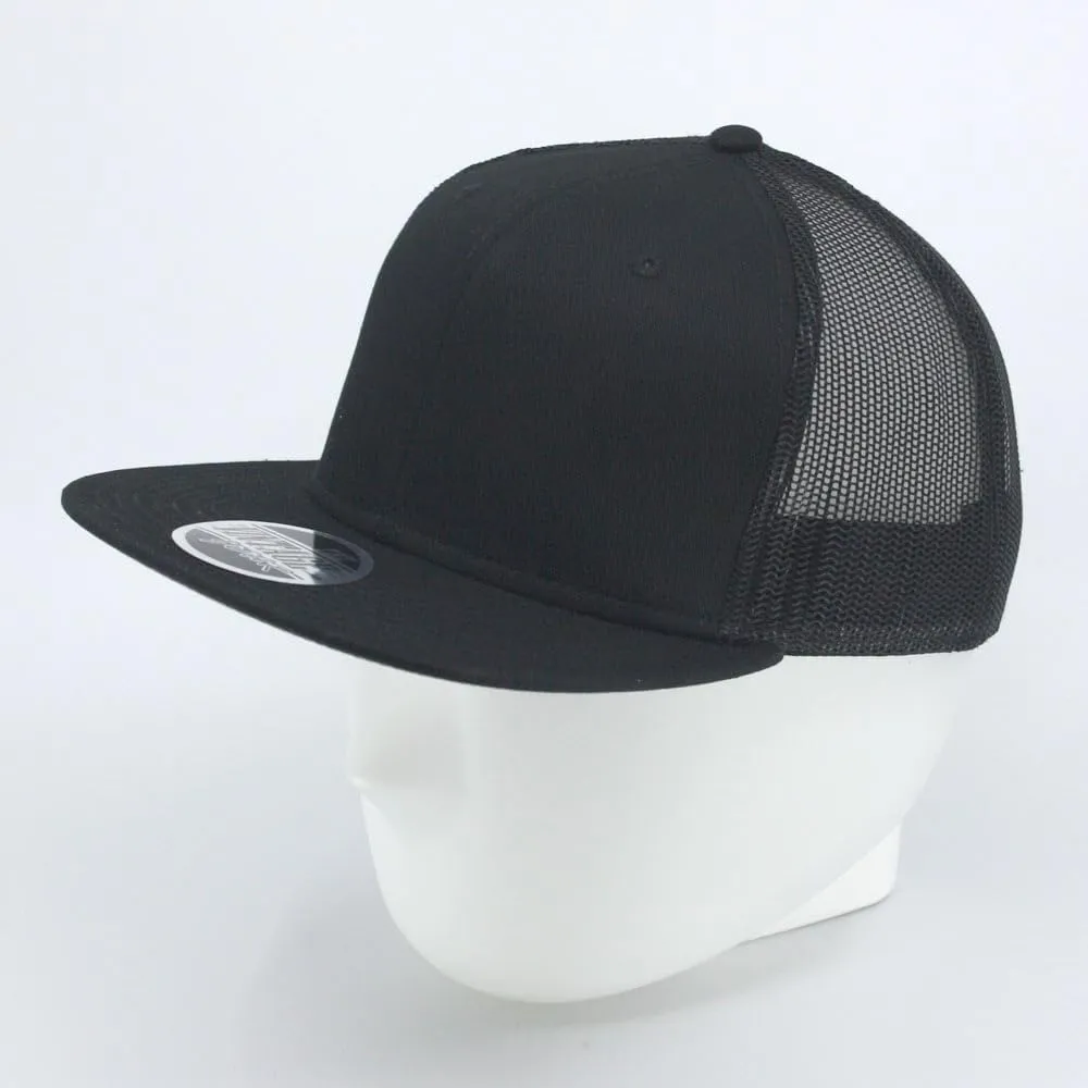 Embroidered Vintage Cars Cotton Flat Brim Mesh Snapback Trucker Baseball Cap