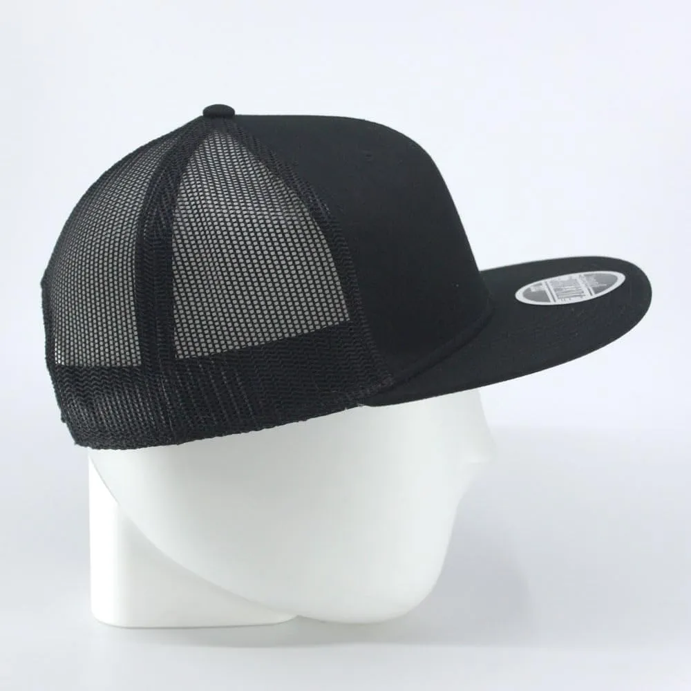 Embroidered Vintage Cars Cotton Flat Brim Mesh Snapback Trucker Baseball Cap