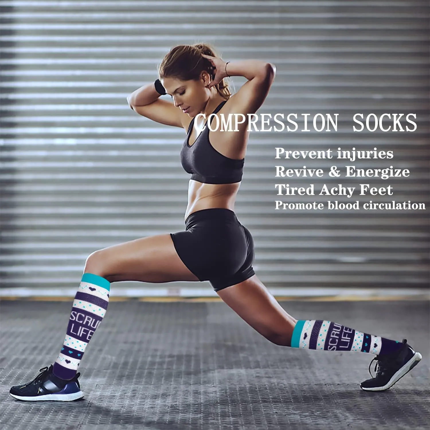 FuelMeFoot Compression Socks For Women Men - Graduated Support Knee High Socks For Nurses, Travel, Athletic
