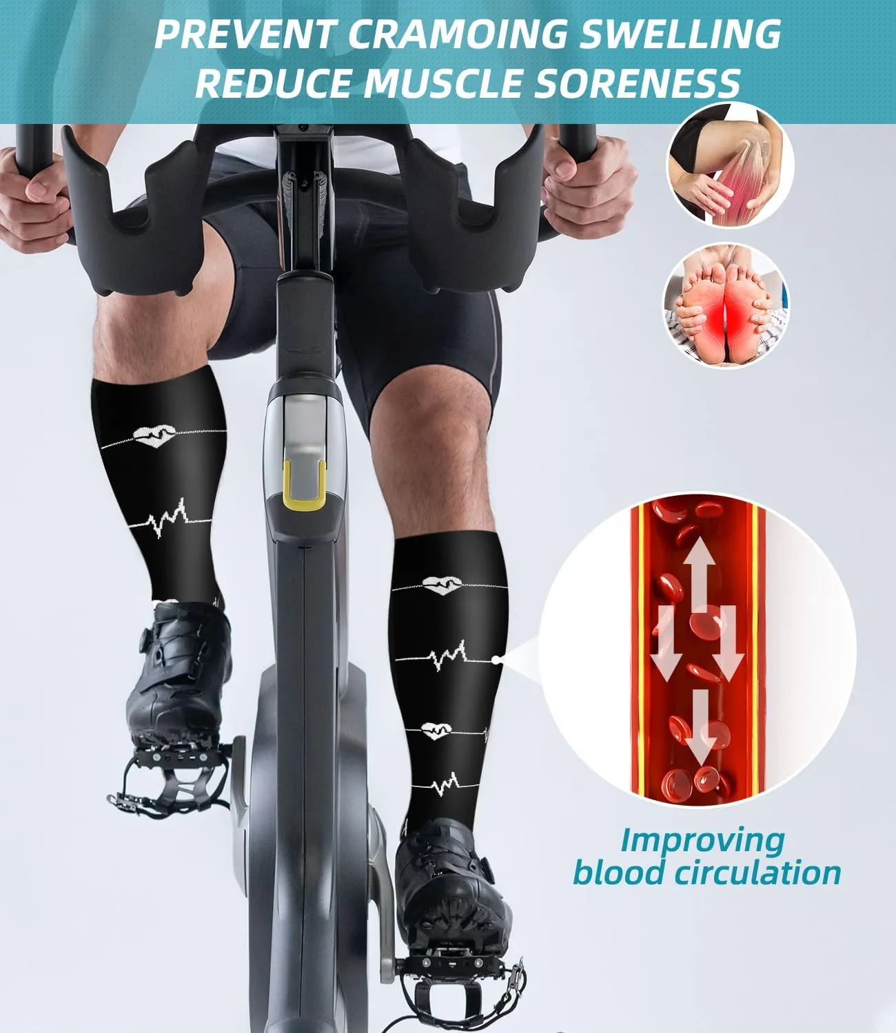 FuelMeFoot Compression Socks For Women Men - Graduated Support Knee High Socks For Nurses, Travel, Athletic