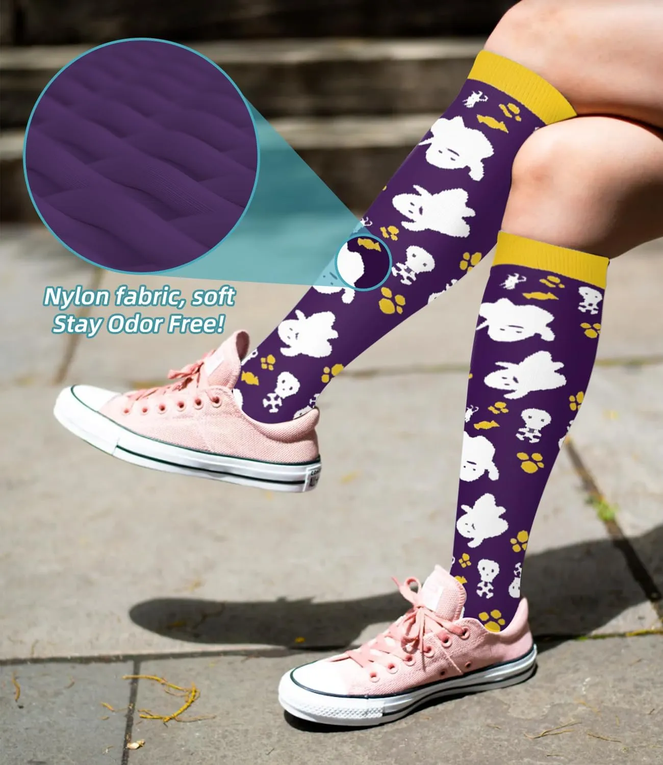 FuelMeFoot Compression Socks For Women Men - Graduated Support Knee High Socks For Nurses, Travel, Athletic