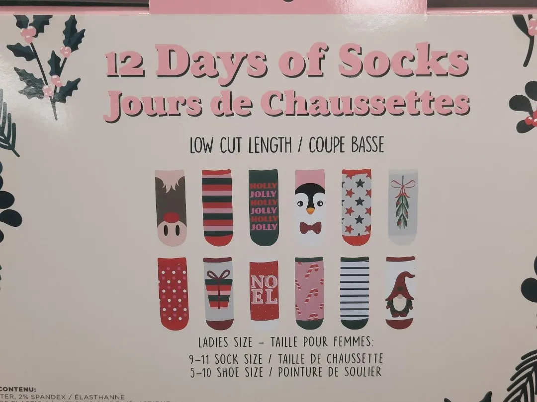 Gertex Women's Christmas Advent Calendar Socks 12 Pack