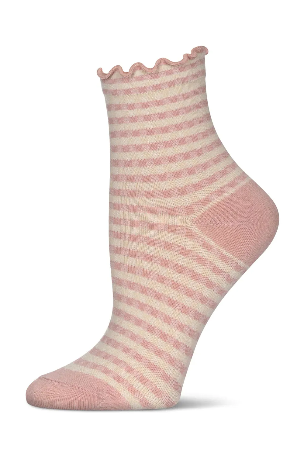 Gingham Ruffle Anklet Sock