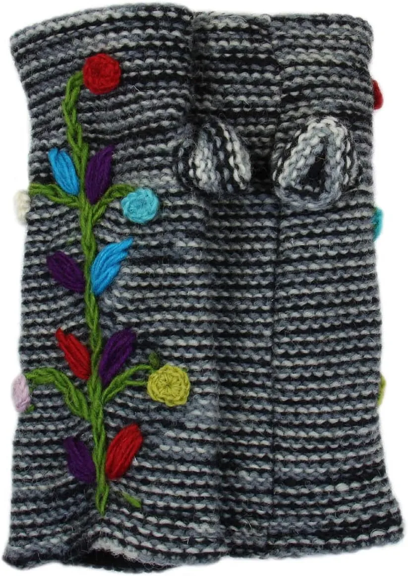 Hand Knit 100% Wool Fleece Lined Hand Warmer/Glove