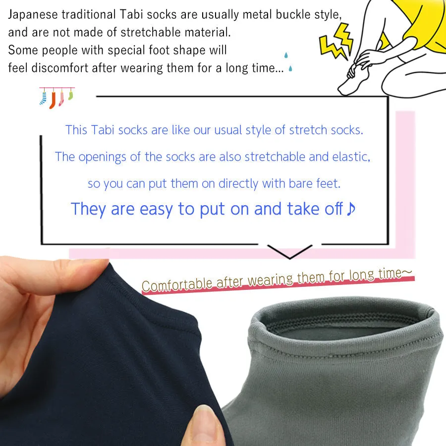 Japanese Kimono Tabi Socks Unisex Split-Toe 3 colors set 9.8"～10.6”