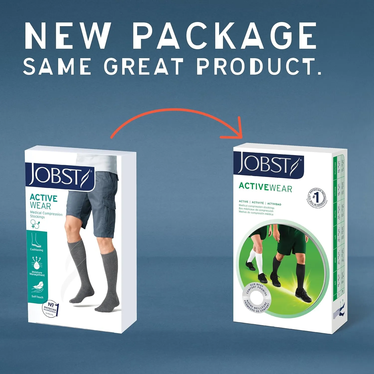 JOBST ActiveWear 20-30mmHg Compression Socks Knee High, Closed Toe, Cool White, X-Large