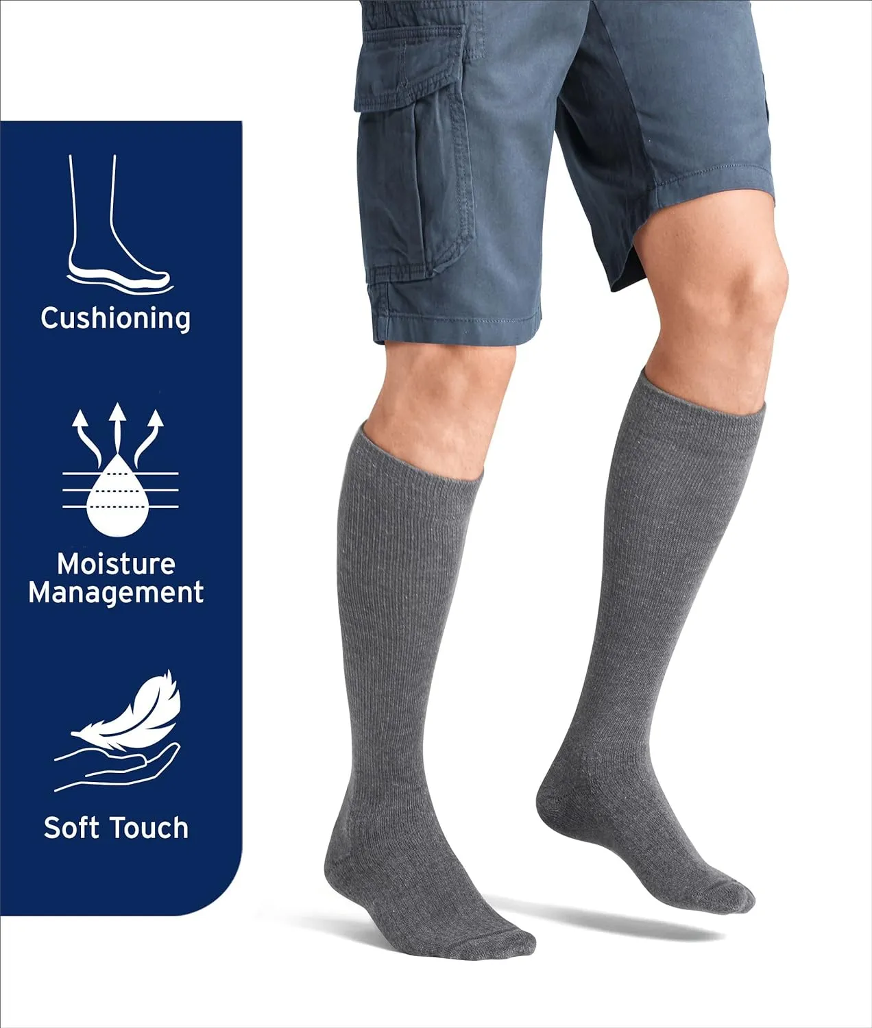 JOBST ActiveWear 20-30mmHg Compression Socks Knee High, Closed Toe, Cool White, X-Large