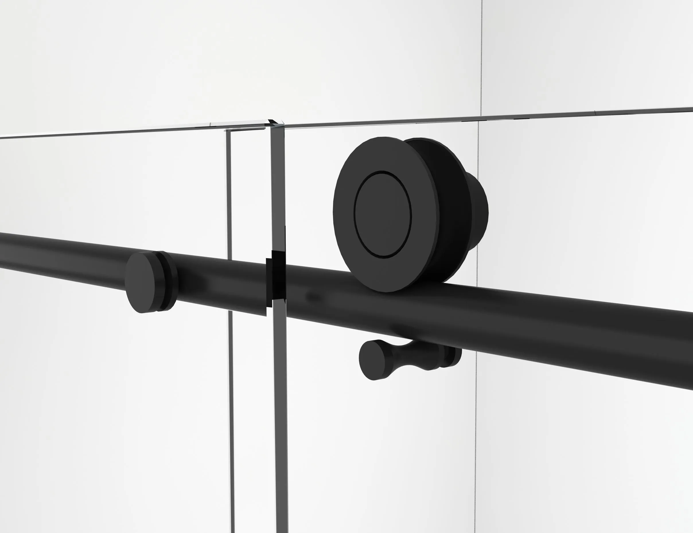 Legion 60 x 75 in. Frameless Sliding Shower Door with Black Hardware
