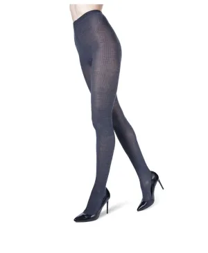 MeMoi Women's Merino Wool Blend Ribbed Tights, Gray