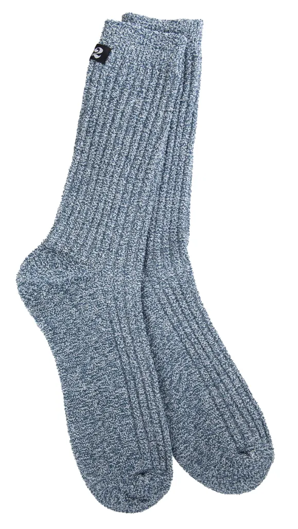 Men's Express Crew -Heathered Indigo & White