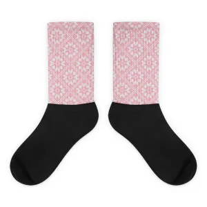 Pink Diamond Quilt Pattern Socks Sox