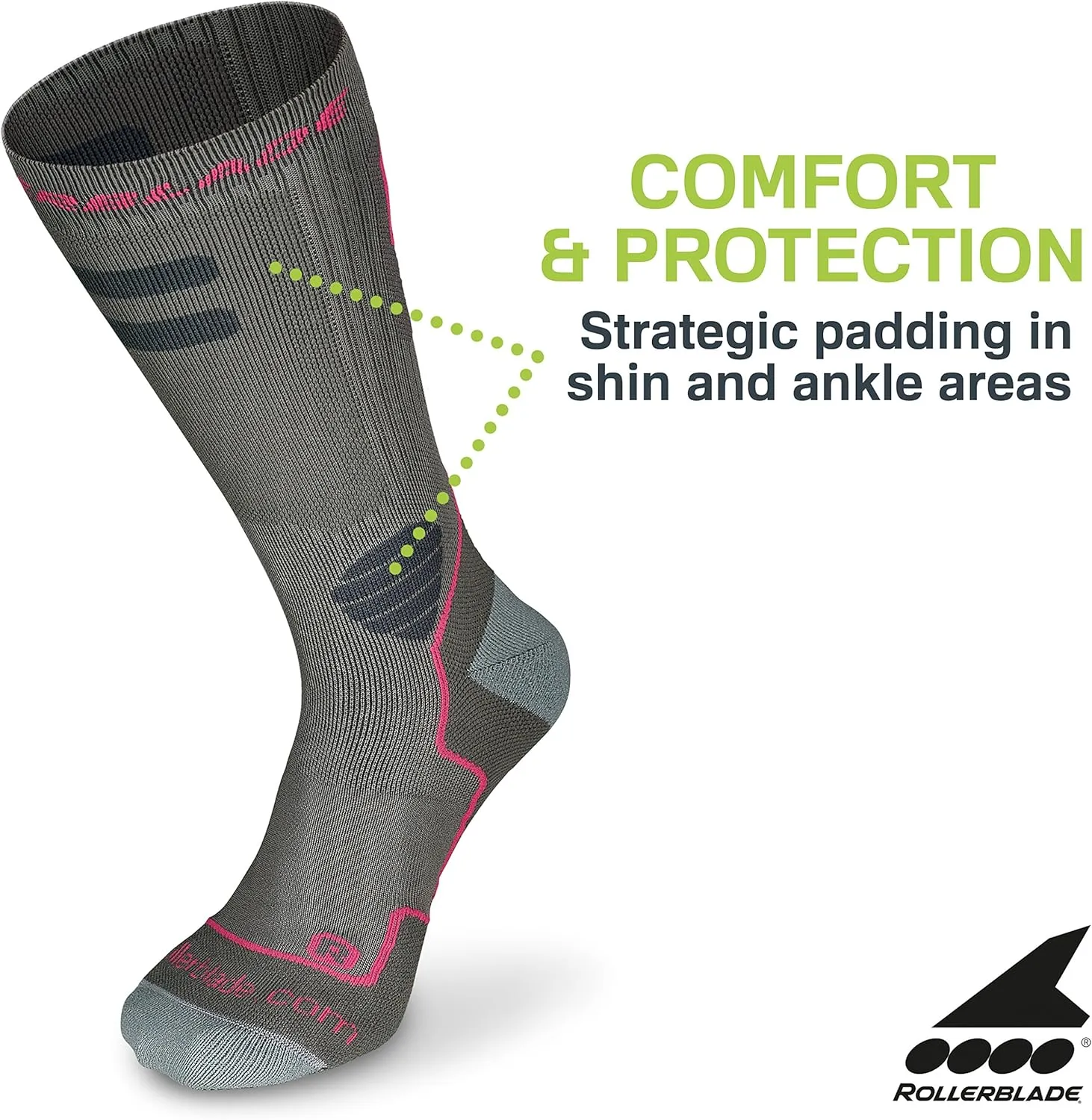 Rollerblade High Performance Men's Socks, Inline Skating, Multi Sport, Black and Red