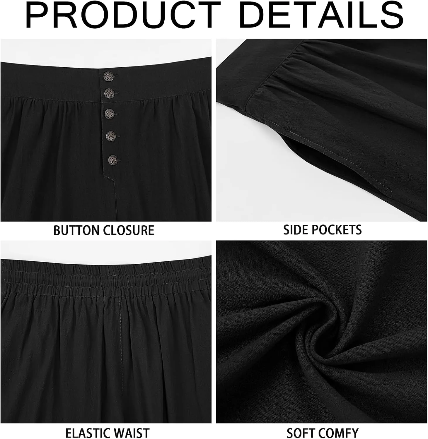 Runcati Mens Medieval Pirate Pants Renaissance Viking Knicker Colonial Halloween Cotton Gothic Costume Trousers