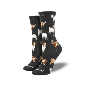Silly Billy Goat Crew Socks - Womens