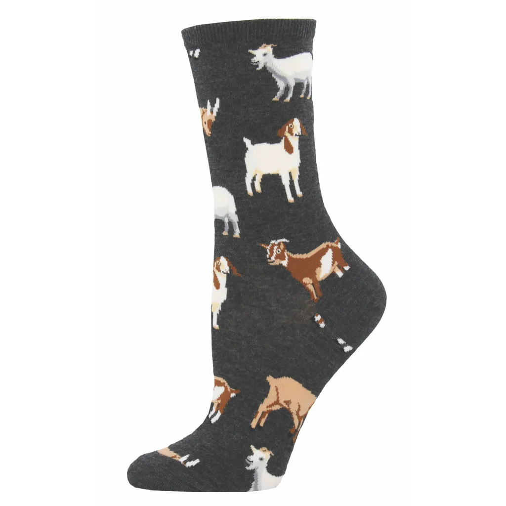 Silly Billy Goat Crew Socks - Womens