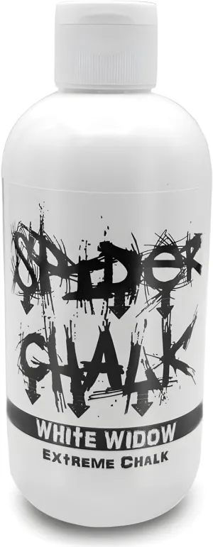 SPIDER CHALK 8oz White Widow Extreme Liquid Chalk, Dry Hands, Better Grip for Gym, Powerlifting, Weightlifting - Skin Friendly, Made in The USA