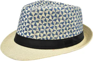 Straw Fedora Hat Straw British Style Straw Beach Hat Straw Hat Straw Panama Hat Panama Fedora Hat Tropical Printed Beige
