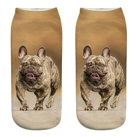 Unisex Cotton Ankle 3D Print Dogs Pattern Design Socks