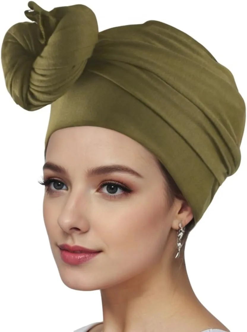 vabovin Head Wraps for Black Women Stretch Jersey Knit Turban Headwrap Solid Color Headscarf Headband Shawl