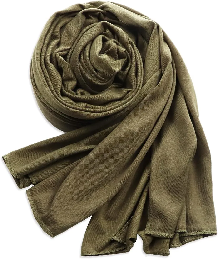 vabovin Head Wraps for Black Women Stretch Jersey Knit Turban Headwrap Solid Color Headscarf Headband Shawl