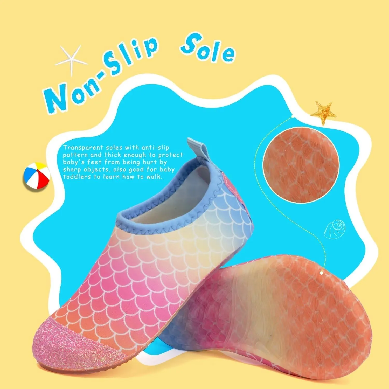 WateLves Kids Water Shoes Toddler Girls Boys Barefoot Non-Slip Quick Dry Aqua Socks for Beach Swim Walking
